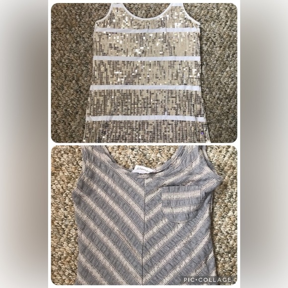 Express Sequence Top Size XS & Threads Crop Top Size XS Preloved - Picture 1 of 5